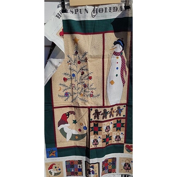 Lot of 4 Door Panels Daisy Kingdom Santa Wreath Snowman Homespun Fabric Sewing - Picture 2 of 10